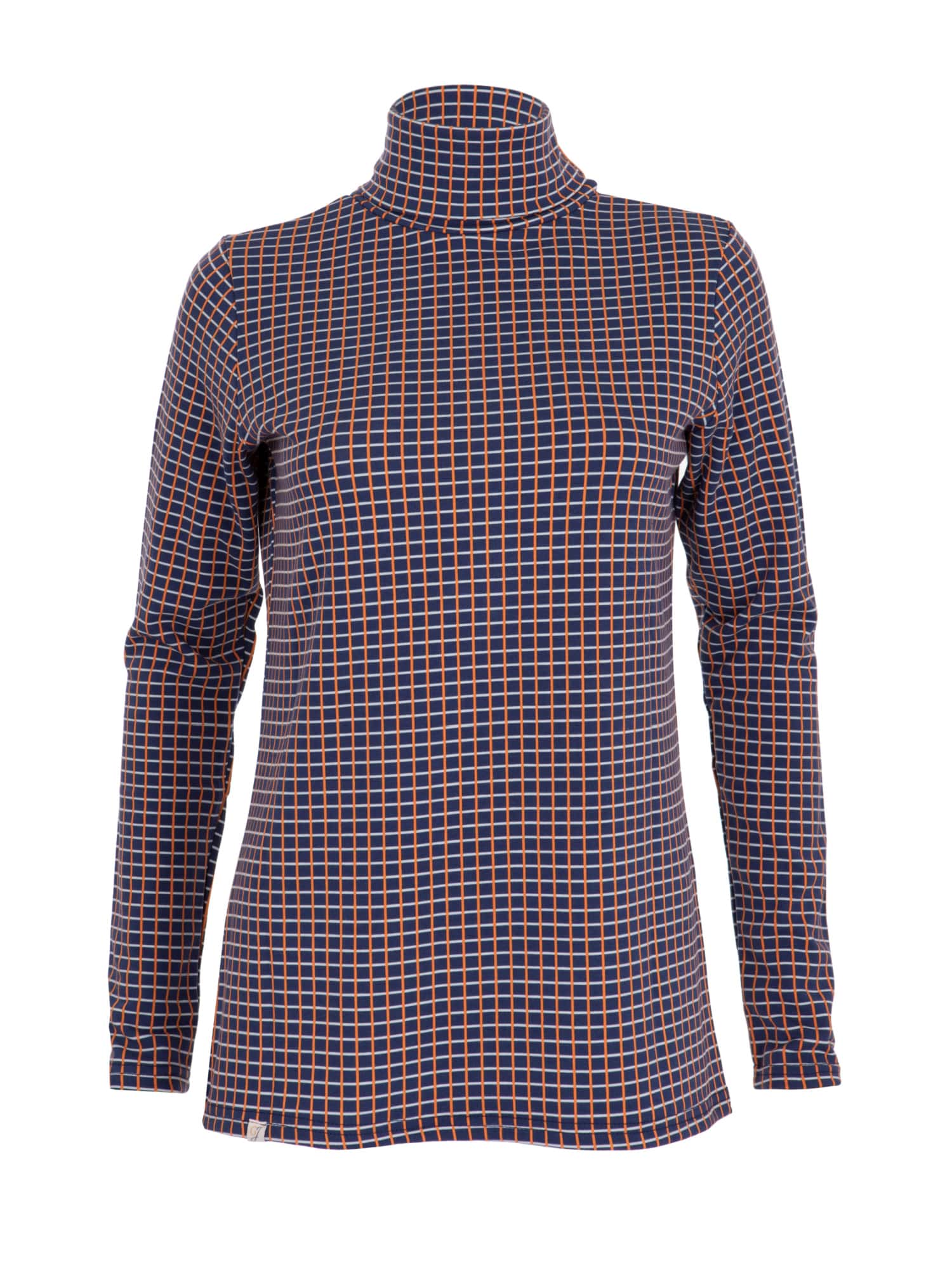 Ginger & Jardine Ladies Cosy Roll Neck Navy & Burnt Orange