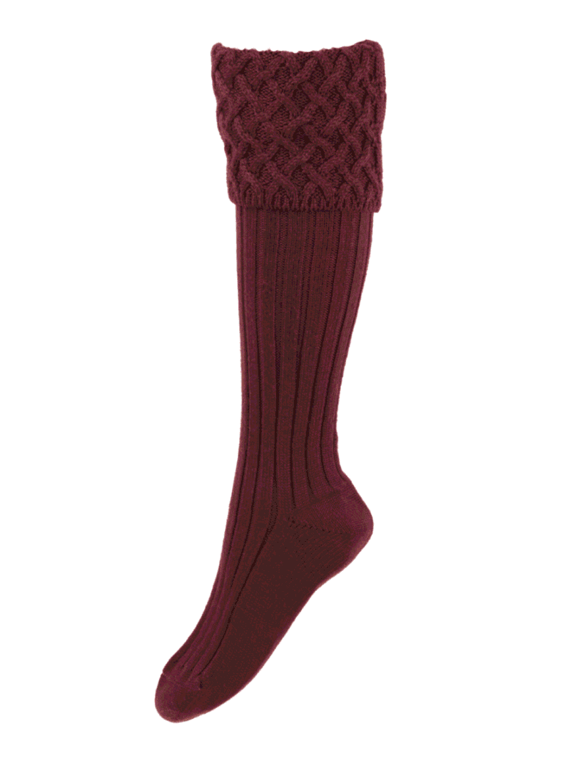 House of Cheviot Ladies Rannoch Sock Mulberry