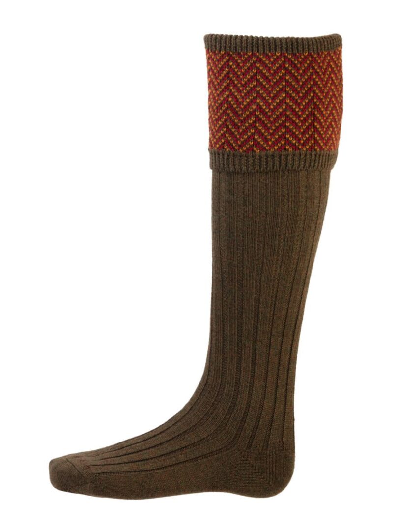 House of Cheviot Men's Herringbone Sock Bracken