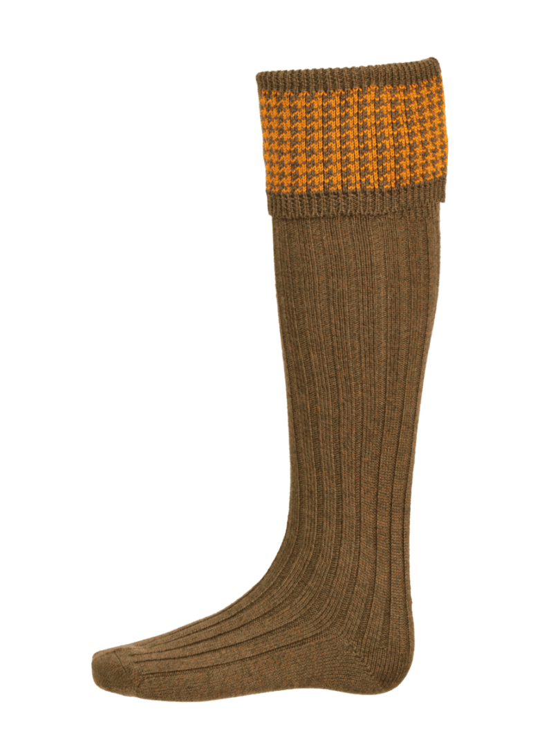 House of Cheviot Men's Houndstooth Sock Bracken