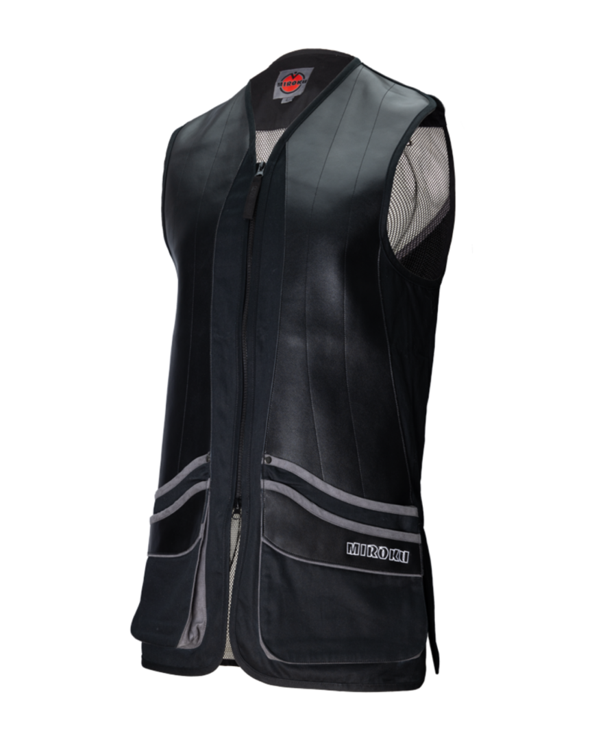Miroku Eagle Leather Shooting Vest - Black
