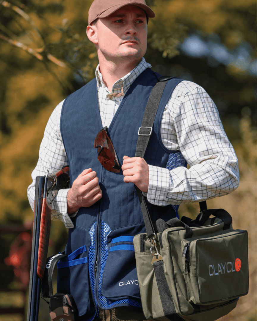 ClayClo Men's Olympia Elite Skeet Vest Navy & Royal Blue
