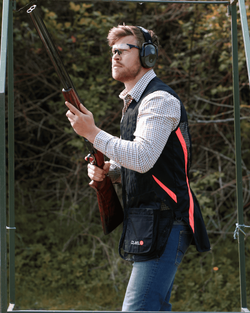 ClayClo Men's Olympia Pro Skeet Vest Black & Orange